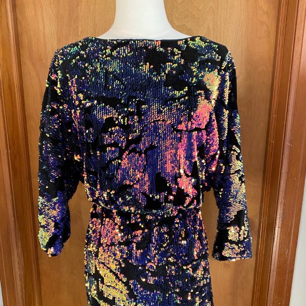 Sequin Multicolor Open Back Dress